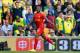 NORWICH, ENGLAND - APRIL 20: Raheem Sterling of Liverpool celebrates scoring their third goal during the Barclays Premier League match between Norwich City and Liverpool at Carrow Road on April 20, 2014 in Norwich, England. (Photo by Michael Regan/Getty