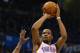 OKLAHOMA CITY, OK - APRIL 19: Kevin Durant #35 of the Oklahoma City Thunder takes a shot in Game One of the Western Conference Quarterfinals during the 2014 NBA Playoffs at Chesapeake Energy Arena on April 19, 2014 in Oklahoma City, Oklahoma. NOTE TO US