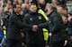 LIVERPOOL, ENGLAND - APRIL 20: Manager Roberto Martinez of Everton shakes hands with David Moyes manager of Manchester United at the final whistle during the Barclays Premier League match between Everton and Manchester United at Goodison Park on April 20