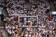 Apr 19, 2014; Toronto, Ontario, CAN; Toronto Raptors guard DeMar DeRozan (10) shoots with the 24-second shot clock not functioning during the game against the Brooklyn Nets in game one during the first round of the 2014 NBA Playoffs at Air Canada Centre.