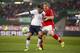 VIENNA, AUSTRIA - NOVEMBER 19: Alejandro Bedoya of USA (L) competes for the ball with Martin Hinteregger of Austria during the International friendly match between Austria and USA at the Ernst-Happel Stadium on November 19, 2013 in Vienna, Austria. (Photo