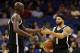 Nov 3, 2013; Orlando, FL, USA; Brooklyn Nets point guard Deron Williams (8) and power forward Kevin Garnett (2) high five against the Orlando Magic during the second quarter at Amway Center. Mandatory Credit: Kim Klement-USA TODAY Sports