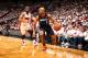 MIAMI, FL - April 20: Gerald Henderson #9 of the Charlotte Bobcats handles the ball against the Miami Heat during Game One of the Eastern Conference Quarterfinals of the 2014 NBA playoffs at the American Airlines Arena in Miami, Florida on April 20, 2014.