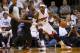MIAMI, FL - APRIL 20: LeBron James #6 of the Miami Heat posts up Michael Kidd-Gilchrist #14 of the Charlotte Bobcats during Game 1 of the Eastern Conference Quarterfinals of the 2014 NBA Playoffs at American Airlines Arena on April 20, 2014 in Miami, Flo
