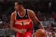 CHICAGO, IL - APRIL 20: Trevor Ariza #1 of the Washington Wizards handles the ball against the Chicago Bulls during Game 1 of the Eastern Conference Quarterfinals on April 20, 2014 at the United Center in Chicago, Illinois. NOTE TO USER: User expressly ac