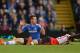 LONDON, ENGLAND - APRIL 19: Cesar Azpilicueta of Chelsea claims his innocence after bringing down Jozy Altidore of Sunderland to give away a penalty during the Barclays Premier League match between Chelsea and Sunderland at Stamford Bridge on April 19, 2