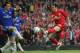 LIVERPOOL, ENGLAND - MAY 3: Luis Garcia of Liverpool scores the opening goal during the UEFA Champions League semi-final second leg match between Liverpool and Chelsea at Anfield on May 3, 2005 in Liverpool, England. (Photo by Laurence Griffiths/Getty I
