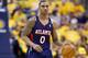 INDIANAPOLIS, IN - APRIL 19: Jeff Teague #0 of the Atllanta Hawks dribbles the ball against the Indiana Pacers in Game 1 of the Eastern Conference Quarterfinals during the 2014 NBA Playoffs at Bankers Life Fieldhouse on April 19, 2014 in Indianapolis, In