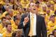 INDIANAPOLIS - APRIL 19: Head Coach Frank Vogel of the Indiana Pacers calls a play against the Atlanta Hawks in the East Conference Quarter Finals at Bankers Life Fieldhouse on April 19, 2014 in Indianapolis, Indiana. NOTE TO USER: User expressly acknowl