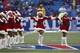 Dec 22, 2013; Orchard Park, NY, USA; The Buffalo Bills cheerleaders perform during the first half of the game against the Miami Dolphins at Ralph Wilson Stadium. Mandatory Credit: Kevin Hoffman-USA TODAY Sports