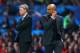 MANCHESTER, ENGLAND - APRIL 01: Pep Guardiola head coach of Bayern Muenchen scratches his head during the UEFA Champions League Quarter Final first leg match between Manchester United and FC Bayern Muenchen at Old Trafford on April 1, 2014 in Manchester,