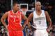 DENVER - MARCH 9: (L-R) Kyle Lowry #7 of the Houston Rockets and Chauncey Billups #7 of the Denver Nuggets stand on the court during the game on March 9, 2009 at the Pepsi Center in Denver, Colorado. The Rockets won 97-95. NOTE TO USER: User expressly