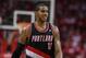 Apr 20, 2014; Houston, TX, USA; Portland Trail Blazers forward LaMarcus Aldridge (12) reacts after a play during the fourth quarter against the Houston Rockets in game one during the first round of the 2014 NBA Playoffs at Toyota Center. Mandatory Credit: