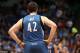 MINNEAPOLIS, MN - April 2: Kevin Love #42 of the Minnesota Timberwolves during a game against the Memphis Grizzlies on April 2, 2014 at Target Center in Minneapolis, Minnesota. NOTE TO USER: User expressly acknowledges and agrees that, by downloading and