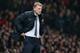 MANCHESTER, ENGLAND - MARCH 25: Manchester United Manager David Moyes reacts during the Barclays Premier League match between Manchester United and Manchester City at Old Trafford on March 25, 2014 in Manchester, England. (Photo by Alex Livesey/Getty Im