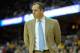 Mar 30, 2014; Cleveland, OH, USA; Indiana Pacers head coach Frank Vogel reacts during a game against the Cleveland Cavaliers at Quicken Loans Arena. Cleveland won 90-76. Mandatory Credit: David Richard-USA TODAY Sports