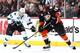 ANAHEIM, CA - APRIL 9: Ryan Getzlaf #15 of the Anaheim Ducks handles the puck against Matt Nieto #83 of the San Jose Sharks on April 9, 2014 at Honda Center in Anaheim, California. (Photo by Debora Robinson/NHLI via Getty Images)