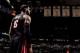 SAN ANTONIO, TX - JUNE 16: LeBron James #6 of the Miami Heat waits to resume play against the San Antonio Spurs while standing under the Spurs' Championship banners during Game Five of the 2013 NBA Finals on June 16, 2013 at AT&T Center in San Antonio, Te