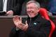 MANCHESTER, ENGLAND - DECEMBER 31: Manchester United manager Sir Alex Ferguson, smiles as the fans sing happy birthday during the Barclays Premier League match between Manchester United and Blackburn Rovers at Old Trafford on December 31, 2011 in Manches