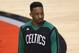 Mar 28, 2014; Toronto, Ontario, CAN; Boston Celtics forward Jeff Green (8) warms up before playing against the Toronto Raptors at Air Canada Centre. The Raptors beat the Celtics 105-103. Mandatory Credit: Tom Szczerbowski-USA TODAY Sports