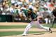 OAKLAND, CA - APRIL 20: Jesse Chavez #60 of the Oakland Athletics pitches against the Houston Astros in the top of the fourth inning at O.co Coliseum on April 20, 2014 in Oakland, California. (Photo by Thearon W. Henderson/Getty Images)