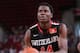 PORTLAND, OR - APRIL 12: Clint Capela #14 of the World Team shoots the ball against the USA Team on April 12, 2014 at the Moda Center Arena in Portland, Oregon. NOTE TO USER: User expressly acknowledges and agrees that, by downloading and or using this p