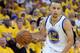 OAKLAND, CA - APRIL 24: Stephen Curry #30 of the Golden State Warriors handles the ball against the Los Angeles Clippers in Game Three of the Western Conference Quarterfinals during the 2014 NBA Playoffs on April 24, 2014 at Oracle Arena in Oakland, Calif