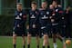 LONDON, ENGLAND - MARCH 03: (L-R) Luke Shaw, Jay Rodriguez and Rickie Lambert walk out during the England training session at the Tottenham Hotspur Training Centre on March 3, 2014 in London, England. (Photo by Richard Heathcote/Getty Images)