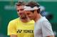 Stanislas Wawrinka and Roger Federer enjoy a chat before their final in Monte Carlo