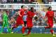 NEWCASTLE-UPON-TYNE, ENGLAND - OCTOBER 19: Daniel Sturridge (C) of Liverpool celebrates scoring his team's second goal with team-mate Luis Alberto during the Barclays Premier League match between Newcastle United and Liverpool at St James' Park on October