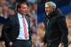 FILE PHOTO - EDITORS NOTE: COMPOSITE OF TWO IMAGES - Image Numbers 150452492 (L) and 479407505) In this composite image a comparison has been made between Brendan Rodgers ,manager of Liverpool (L) and Chelsea manager Jose Mourinho. The top two teams in th