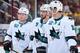 GLENDALE, AZ - APRIL 12: (L-R) Matt Irwin #52, Martin Havlat #9 and Patrick Marleau #12 of the San Jose Sharks during the NHL game against the Phoenix Coyotes at Jobing.com Arena on April 12, 2014 in Glendale, Arizona. The Sharks defeated the Coyotes 3-2
