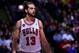 Apr 14, 2014; Chicago, IL, USA; Chicago Bulls center Joakim Noah (13) reacts to a jump ball during the second quarter of a game against the Orlando Magic at the United Center. Mandatory Credit: Mike DiNovo-USA TODAY Sports