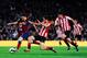 BARCELONA, SPAIN - APRIL 20: Lionel Messi of FC Barcelona competes for the ball with Oscar de Marcos of Athletic Club during the La Liga match between FC Barcelona and Athletic Club at Camp Nou on April 20, 2014 in Barcelona, Spain. (Photo by David Ramos