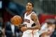 Dec 28, 2013; Atlanta, GA, USA; Atlanta Hawks shooting guard Lou Williams (3) against the Charlotte Bobcats during the fourth quarter at Philips Arena. Mandatory Credit: Kevin Liles-USA TODAY Sports