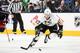 COLUMBUS, OH - APRIL 23: Sidney Crosby #87 of the Pittsburgh Penguins skates with the puck against the Columbus Blue Jackets in Game Four of the First Round of the 2014 Stanley Cup Playoffs on April 23, 2014 at Nationwide Arena in Columbus, Ohio. (Photo