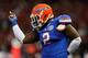 NEW ORLEANS, LA - JANUARY 02: Dominique Easley #2 of the Florida Gators celebrates after sacking Teddy Bridgewater #5 of the Louisville Cardinals in the first quarter of the Allstate Sugar Bowl at Mercedes-Benz Superdome on January 2, 2013 in New Orleans