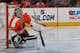 PHILADELPHIA, PA - APRIL 25: Steve Mason #35 of the Philadelphia Flyers skates against the New York Rangers in Game Four of the First Round of the 2014 NHL Stanley Cup Playoffs at the Wells Fargo Center on April 25, 2014 in Philadelphia, Pennsylvania. Th