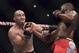 Apr 26, 2014; Baltimore, MD, USA; Jon Jones hits Glover Teixeira with an upper cut during the UFC light heavy weight championship fight at Baltimore Arena. Jones retained the light heavy height championship by defeating Teixeria. Mandatory Credit: To