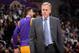 LOS ANGELES, CA - MARCH 21: Head coach Mike D'Antoni of the Los Angeles Lakers looks on during a game against the Washington Wizards at Staples Center on March 21, 2014 in Los Angeles, California. NOTE TO USER: User expressly acknowledges and agrees that,