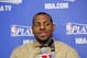 OAKLAND, CA - APRIL 27: Andre Iguodala #9 of the Golden State Warriors speaks to the press after facing the Los Angeles Clippers in Game Four of the Western Conference Quarterfinals during the 2014 NBA Playoffs at Oracle Arena on April 27, 2014 in Oakland