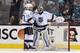 SAN JOSE, CA - APRIL 26: Willie Mitchell #33 of the Los Angeles Kings congratulates goalkeeper Jonathan Quick #32 on shutting out the San Jose Sharks 3-0 in Game Five of the First Round of the 2014 NHL Stanley Cup Playoffs at SAP Center on April 26, 2014