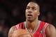 PORTLAND, OR - APRIL 25: Dwight Howard #12 of the Houston Rockets attempts a free throw against the Portland Trail Blazers in Game Three of the Western Conference Quarterfinals during the 2014 NBA Playoffs on April 25, 2014 at the Moda Center in Portland,