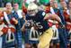 SOUTH BEND, IN - SEPTEMBER 28: Troy Niklas #85 of the Notre Dame Fighting Irish runs for a touchdown against the Oklahoma Sooners at Notre Dame Stadium on September 28, 2013 in South Bend, Indiana. Oklahoma defeated Notre Dame 35-21. (Photo by Jonathan Da