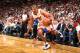 MIAMI, FL - APRIL 6: Shane Battier #31 of the Miami Heat drives to the basket during the game against the New York Knicks on April 6, 2014 at American Airlines Arena in Miami, Florida. NOTE TO USER: User expressly acknowledges and agrees that, by downloa