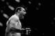 BRISBANE, AUSTRALIA - DECEMBER 07: (This digital image has been converted to black & white) Mauricio 'Shogun' Rua reacts after knocking out James Te Huna in their light heavyweight fight during the UFC Fight Night event at Brisbane Entertainment Centre o