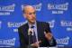 MEMPHIS, TN - APRIL 26: Adam Silver the NBA Commissioner talks to the media before the start of the Oklahoma City Thunder and Memphis Grizzlies in Game Four of the Western Conference Quarterfinals during the 2014 NBA Playoffs on April 26, 2014 at FedExFo
