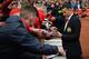MANCHESTER, ENGLAND - APRIL 26: Ryan Giggs of Manchester United signs autographs during the Barclays Premier League match between Manchester United and Norwich City at Old Trafford on April 26, 2014 in Manchester, England. (Photo by Laurence Griffiths/G