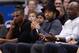 Jan 29, 2014; Los Angeles, CA, USA; Los Angeles Dodgers player Matt Kemp (27) watches the game between the Los Angeles Clippers and the Washington Wizards at Staples Center. Mandatory Credit: Jayne Kamin-Oncea-USA TODAY Sports