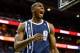 Apr 14, 2014; New Orleans, LA, USA; Oklahoma City Thunder forward Serge Ibaka (9) reacts after a play against the New Orleans Pelicans during the second quarter of a game at Smoothie King Center. Mandatory Credit: Derick E. Hingle-USA TODAY Sports